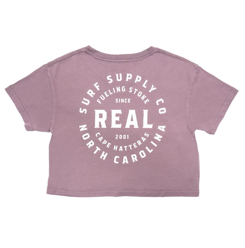 Street Letter Style REAL Fueling Stoke Tee-Faded Mauve