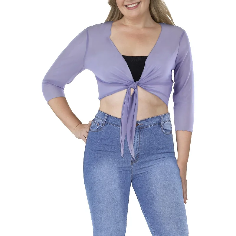 Sweet breath Connected Apparel Womens Petites Open Front Drapey Bolero