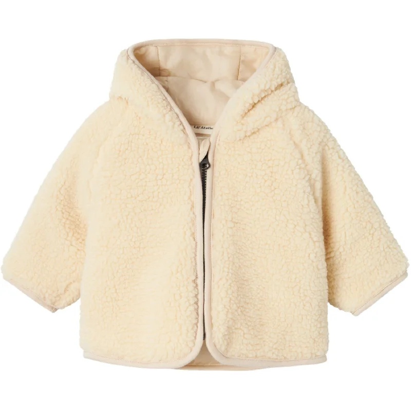 Letter embroidery Lil'Atelier Sandshell Nalo Loose Sherpa Jacket