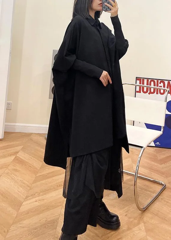 Sports Casual Style Fashion Black Button Batwing Sleeve Cotton Coat Spring