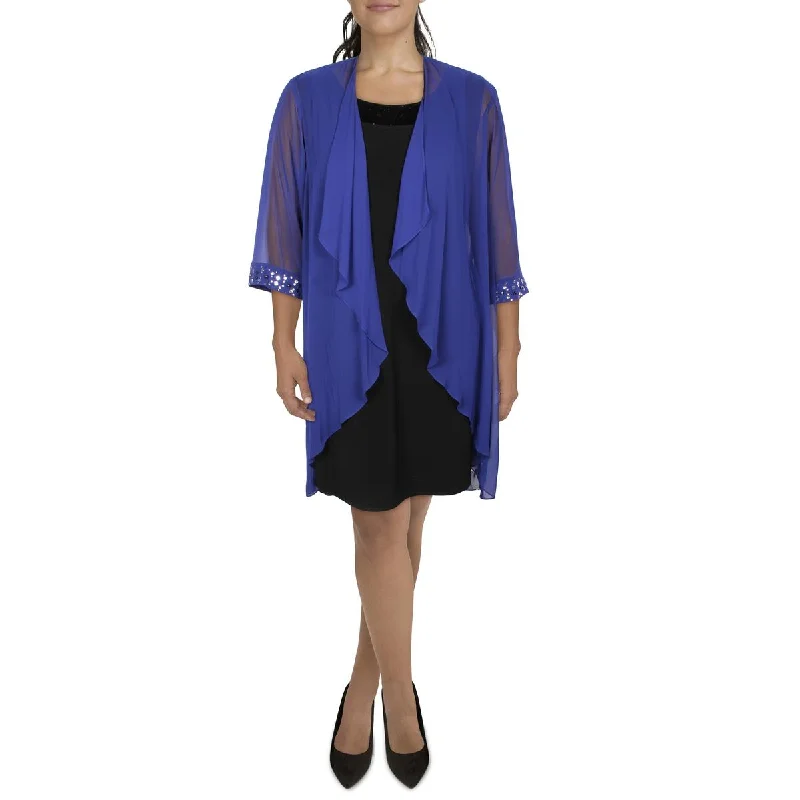 Fun and cute SLNY Womens Plus Sheer Drapey Duster Blazer