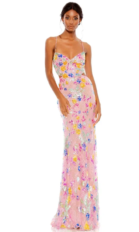 Retro Lace Fabric Mac Duggal 68067 - Sequined Sleeveless Evening Dress