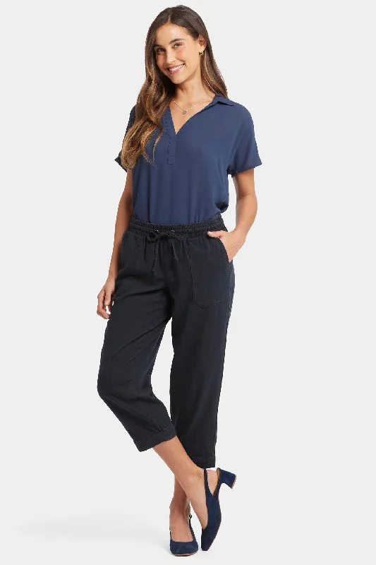 High-quality fabrics Relaxed Drawstring Cargo Pull-On Pants - Overdye Black