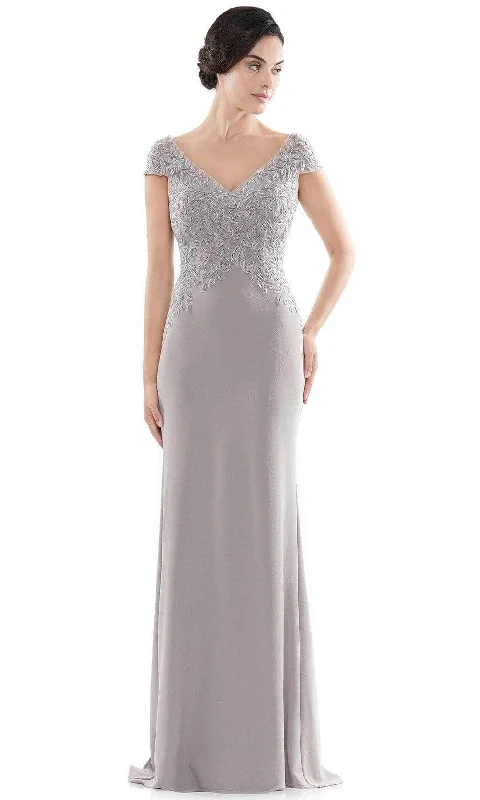 Sports Fitness Wear Rina Di Montella - Embroidered Faille Sheath Dress RD2718