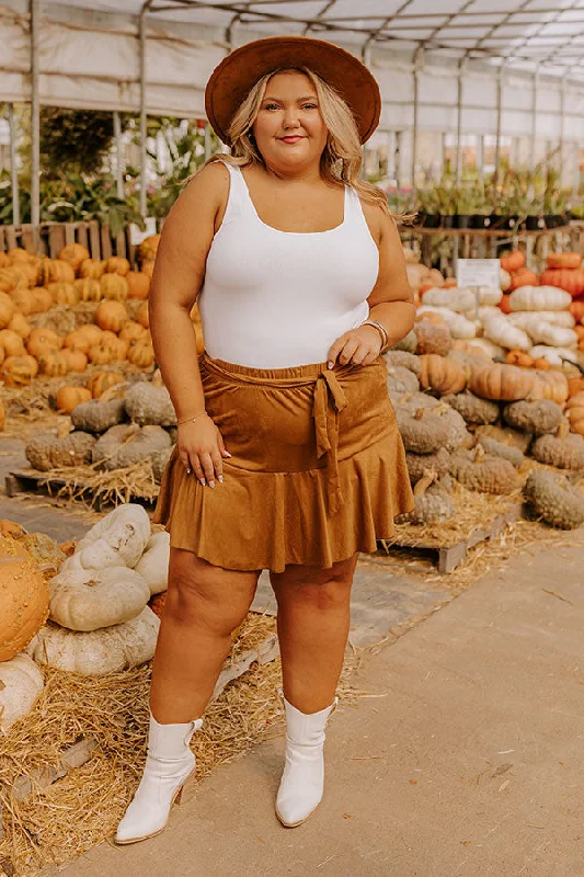 Cool Breeze At Night The Arlet High Waist Faux Suede Skort Curves