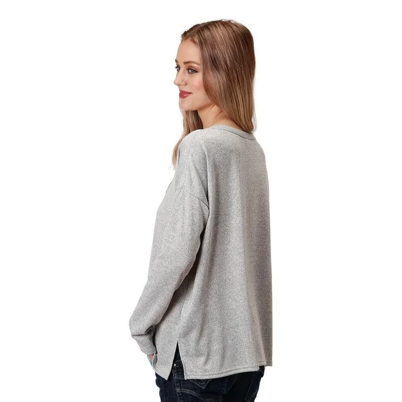 Trendy and versatile Roper Western Sweatshirt Womens Print Gray 03-038-0513-6101 GY