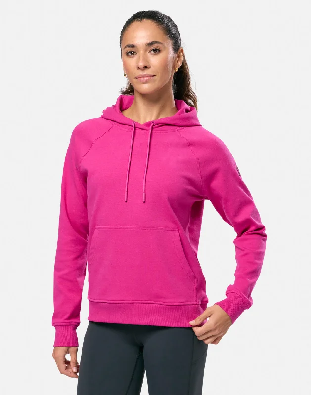 Comfortable And Simple Chill Patch Hoodie in Electric Berry