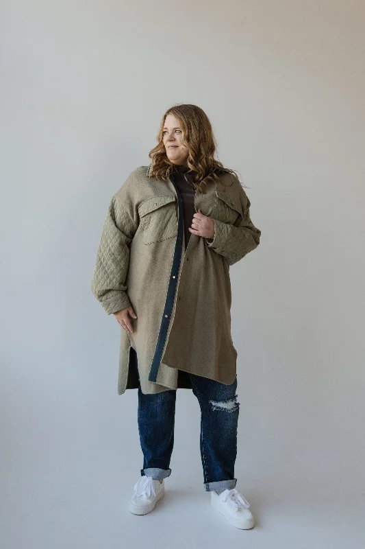 Printed pattern LONG SHACKET WITH QUILTED DETAILS