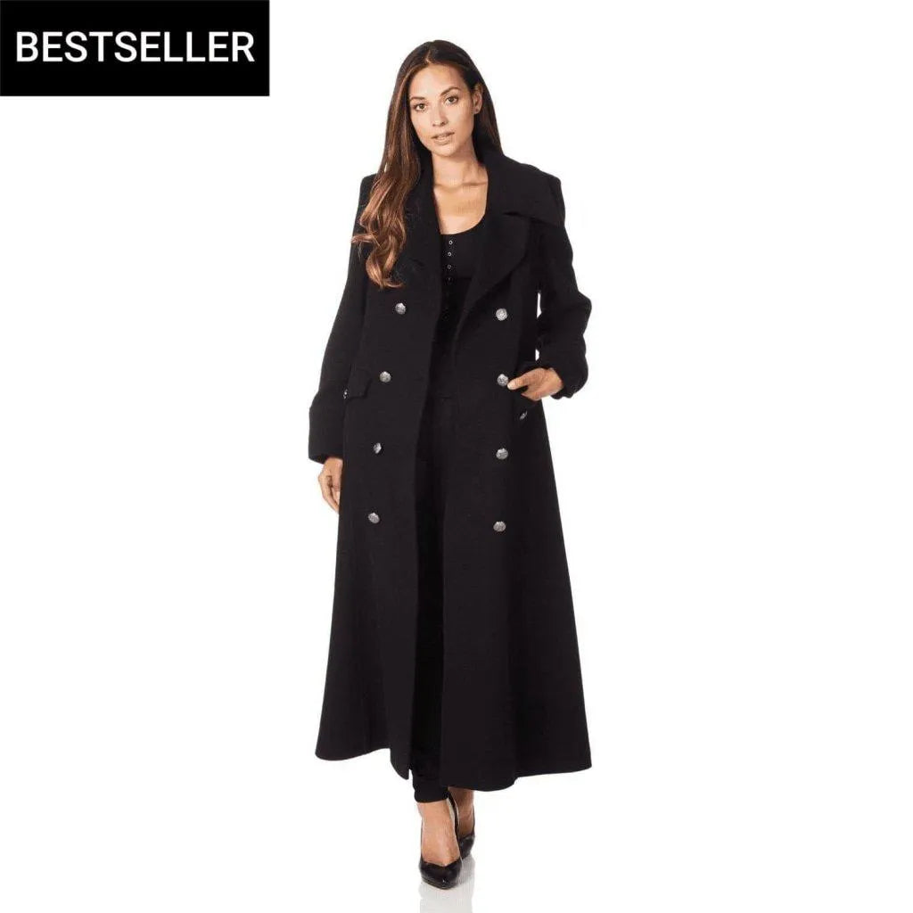 Trendy Traveler Wool Blend Double Breasted Maxi Coat (2004-WOOL)