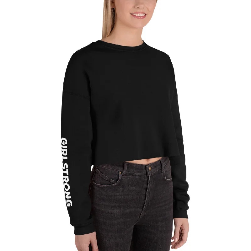 Printing decoration EVERYDAY GIRLSTRONG FLEECE CROPPED SWEATSHIRT BLACK