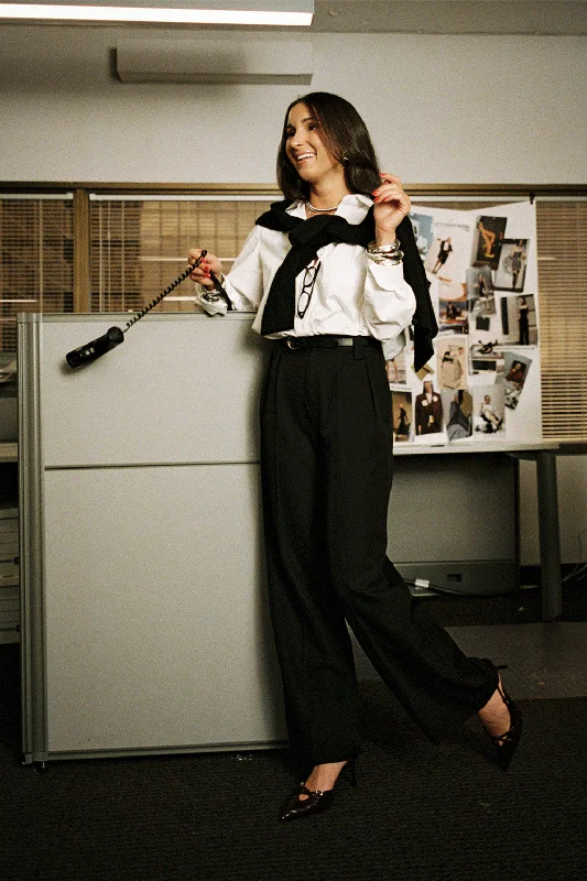 Literary Style Gisele White Poplin Button Down