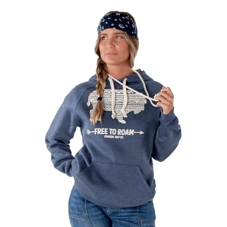 Extra long version Cowgirl Tuff Western Sweatshirt Womens Aztec Buffalo Navy SIG2222 Extra long version Cowgirl Tuff Western Sweatshirt Womens Aztec Buffalo Navy SIG2222