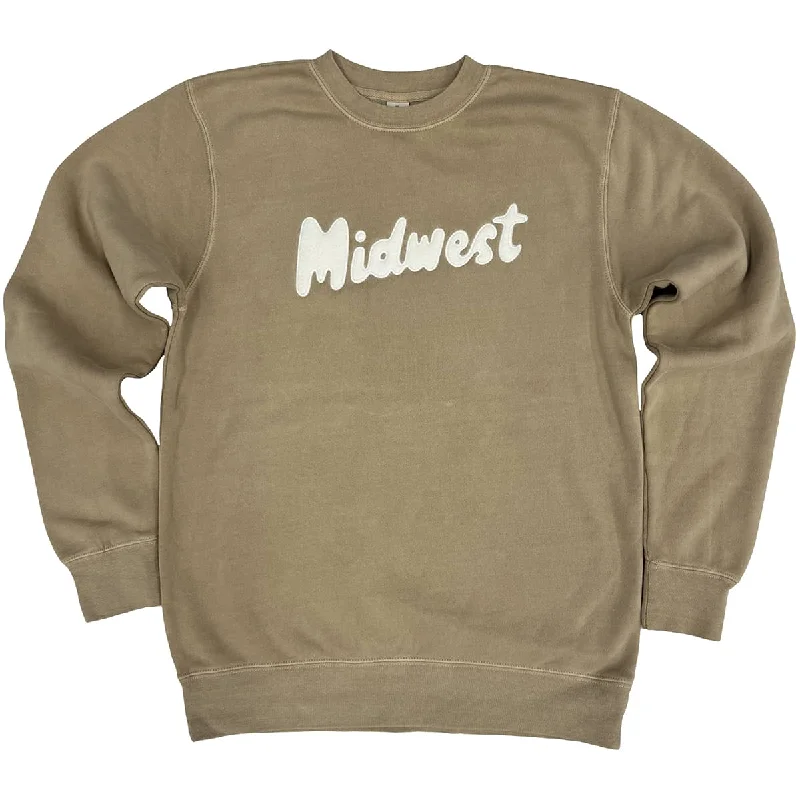 Casual And Versatile Midwest Felt Bubble Script Sweatshirt