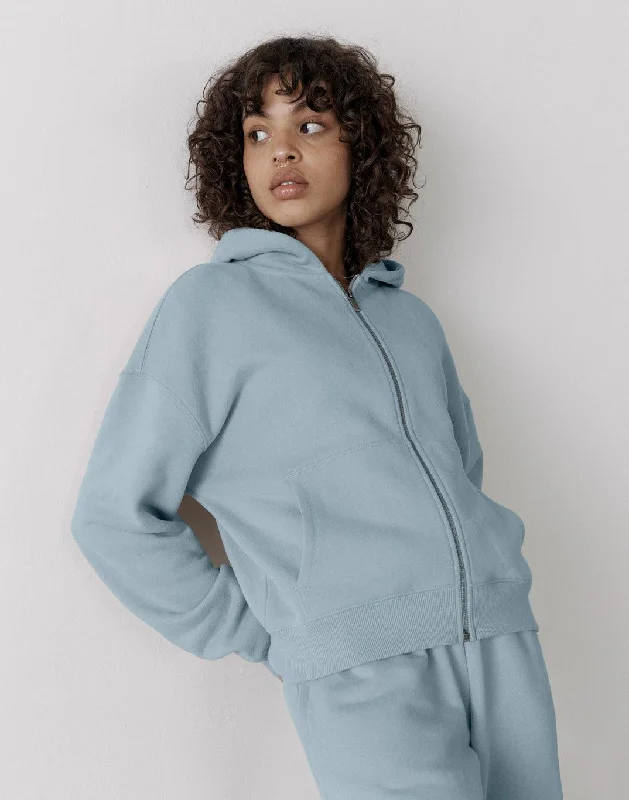Classic style The Womens Full Zip Hoodie in Chalk Blue