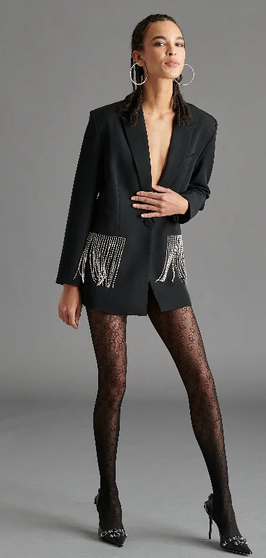 Printed pattern Rhinestone Blazer Dress by Steve Madden
