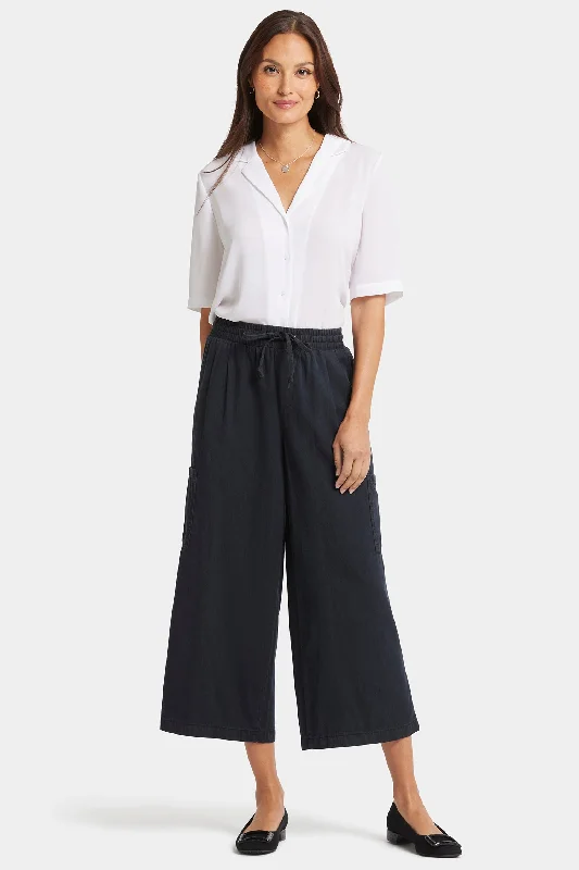 Printing decoration Whitney Crop Pull-On Cargo Pants  - Overdye Black