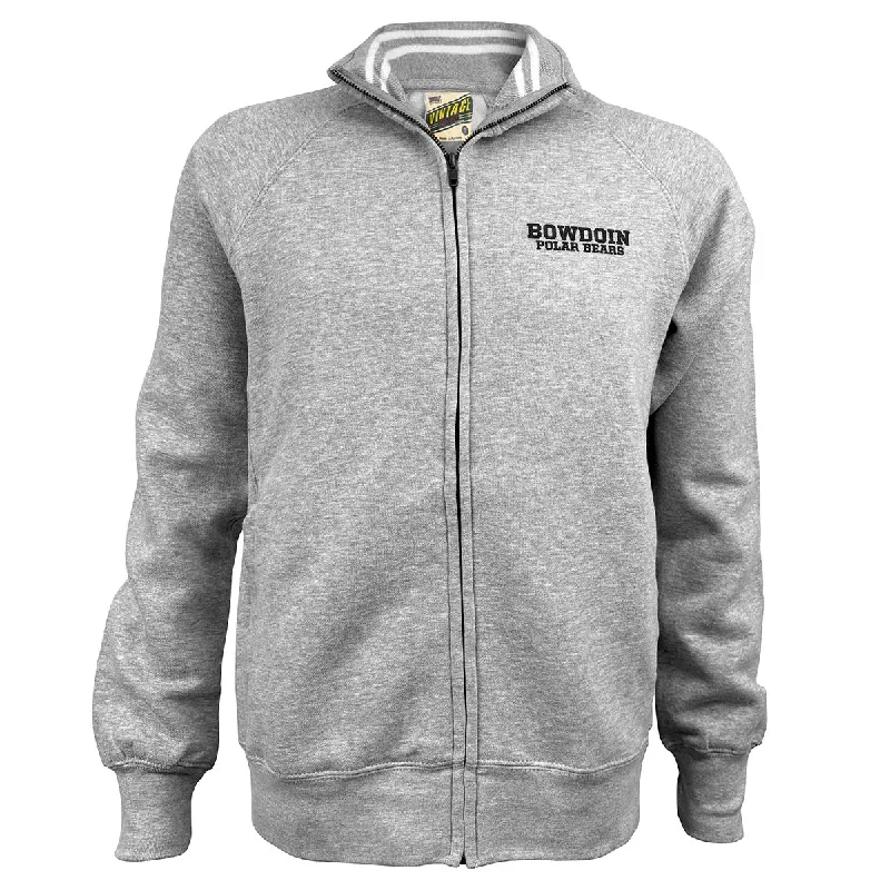 Retro Design Bowdoin Polar Bears Vintage Fleece Track Jacket