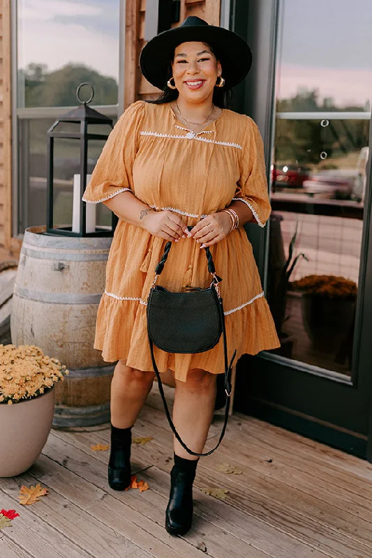 Short skirt design Simply Lovely Tiered Mini Dress in Mustard Curves