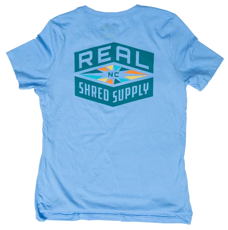 Innovative Design REAL Wmn's Shred Supply Tee-Carolina Blue