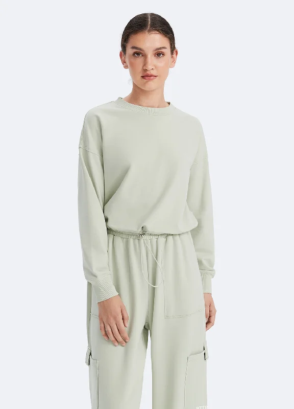 Street Show-off Style Cropped Sweatshirt with Drawstring