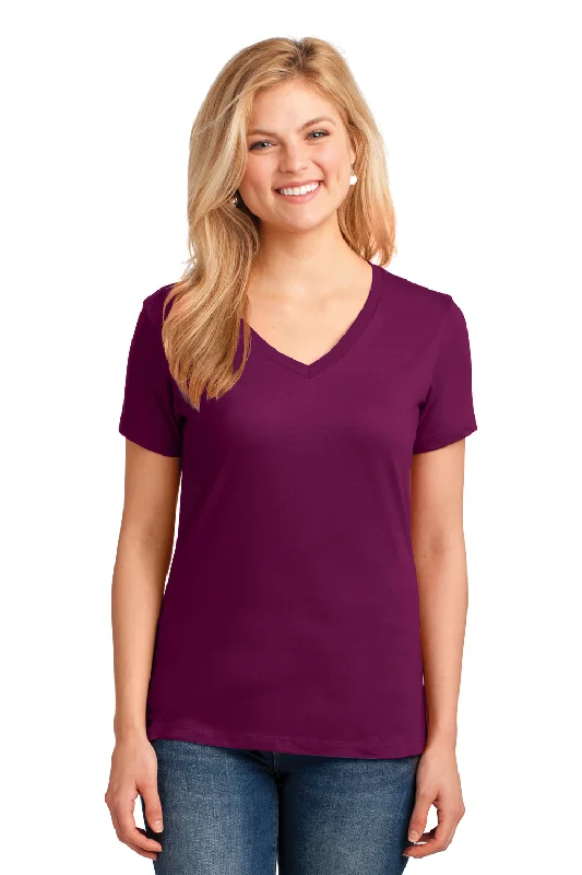 Street Vertical And Horizontal Design Port & Company Womens Core Short Sleeve V-Neck T-Shirt - Raspberry Purple Street Vertical And Horizontal Design Port & Company Womens Core Short Sleeve V-Neck T-Shirt - Raspberry Purple