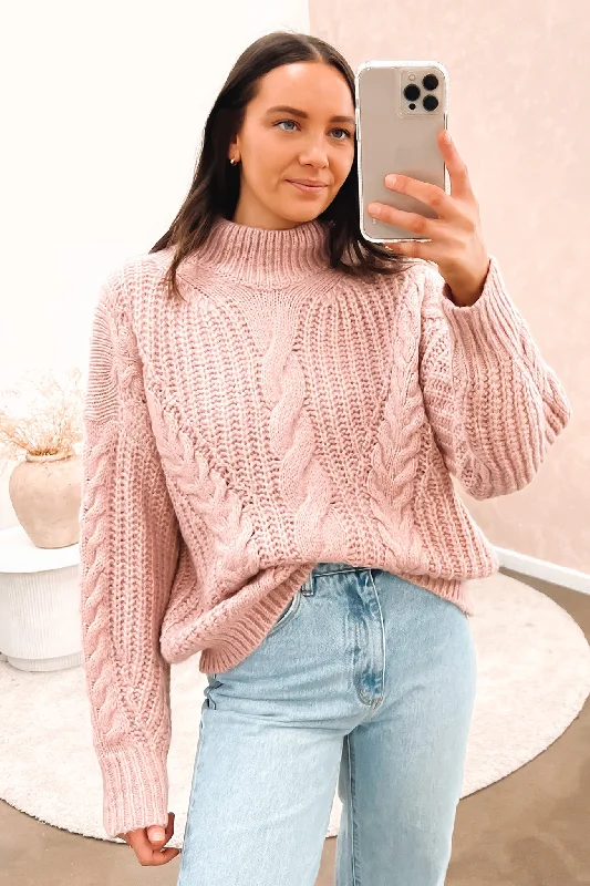 Retro Lace Fabric Dylan Knit Pink