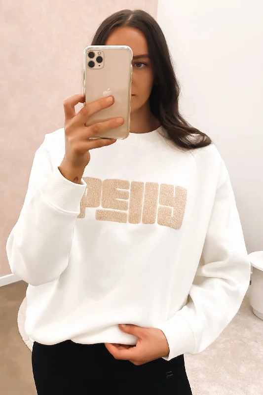 Printing decoration Pelly Text Sweater Vintage White