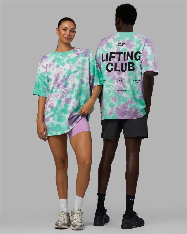 Wandering freely Unisex Lifting Club Heavyweight Tee Oversize - Cockatoo-Tie Dye