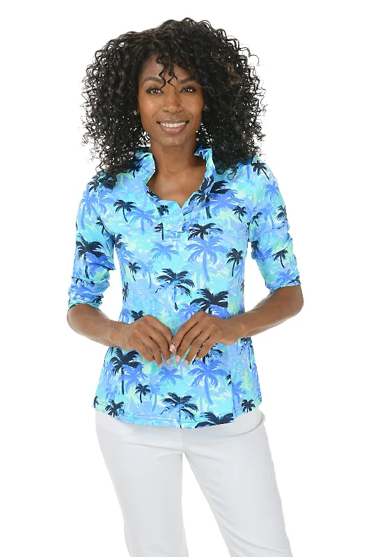 Free and comfortable Palm Grove Ruffle Neck UPF50+ Top