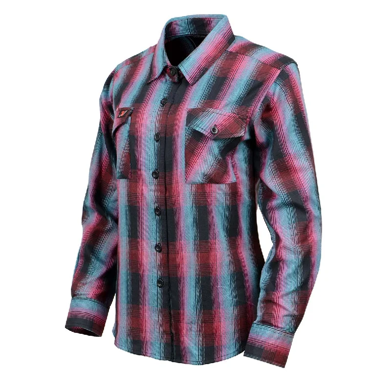 Sports Fitness Wear Milwaukee Leather Women's Black and Pink with Blue Long Sleeve Cotton Flannel Shirt MNG21612 Sports Fitness Wear Milwaukee Leather Women's Black and Pink with Blue Long Sleeve Cotton Flannel Shirt MNG21612
