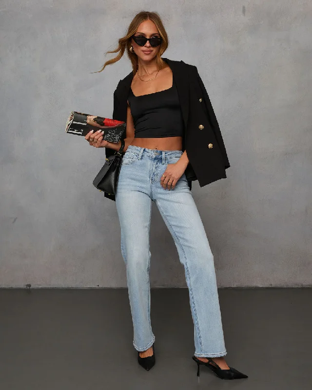 Elegant And Elegant Clean Slate Straight Leg Jeans