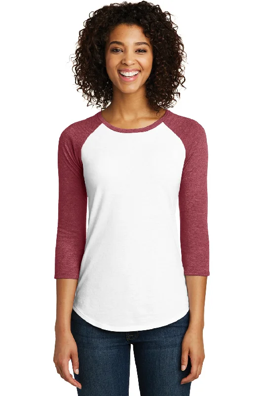 Sports fitness shoes District Womens Very Important 3/4 Sleeve Crewneck T-Shirt - White/Heather Red - Closeout Sports fitness shoes District Womens Very Important 3/4 Sleeve Crewneck T-Shirt - White/Heather Red - Closeout
