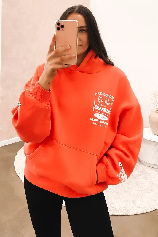 Short skirt design Mae Boyfriend Hoodie Washed Burnt Orange