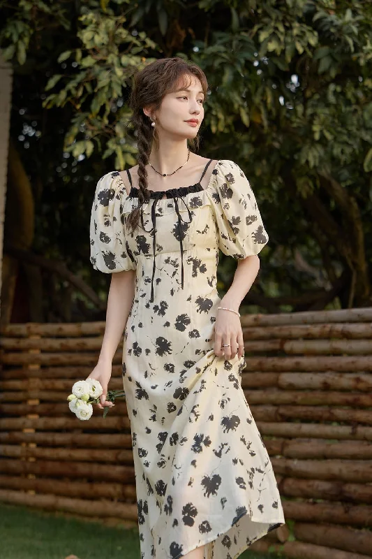 Leisure Travel Black Floral Maxi Dress for Women