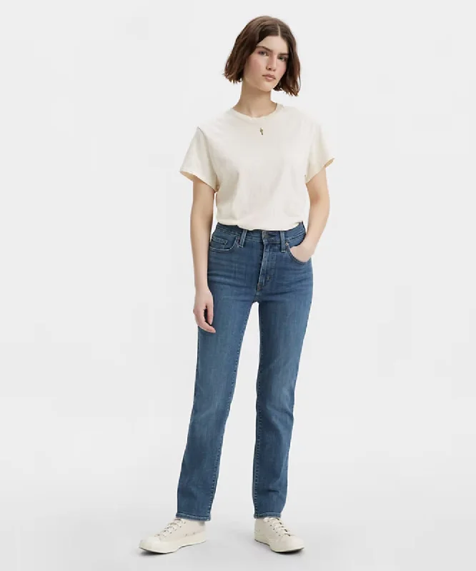 Retro Design Levi's Women's 724 High Rise Slim Straight Jeans - Way Way Back Stonewash