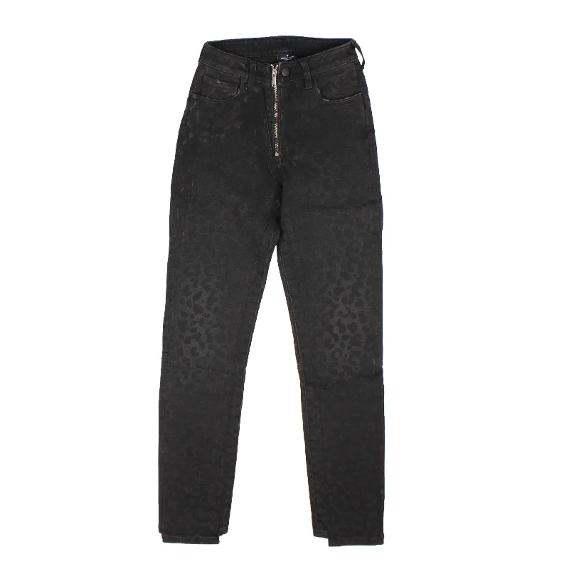 Hip-hop Style RINSE WASH LEOPARD BIKER JNS