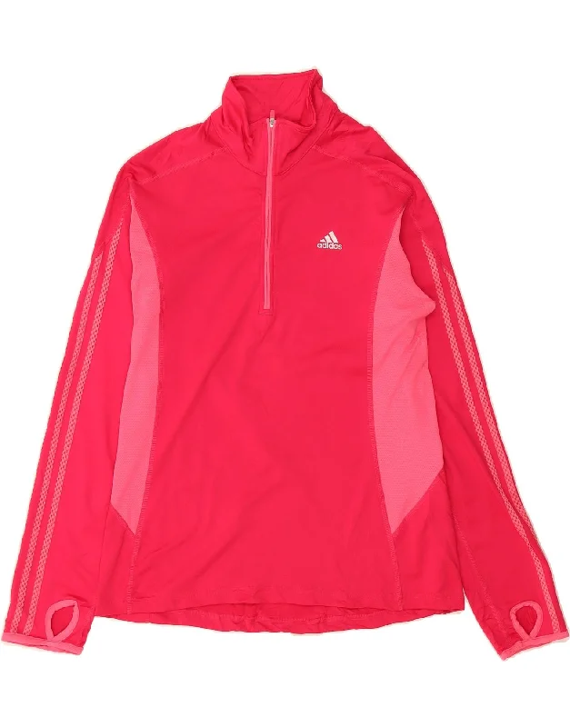 Classic style ADIDAS Womens Climalite Pullover Tracksuit Top UK 12/14 Medium Pink