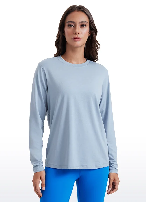 Wandering freely Workout Hip Length Long Sleeves Crewneck