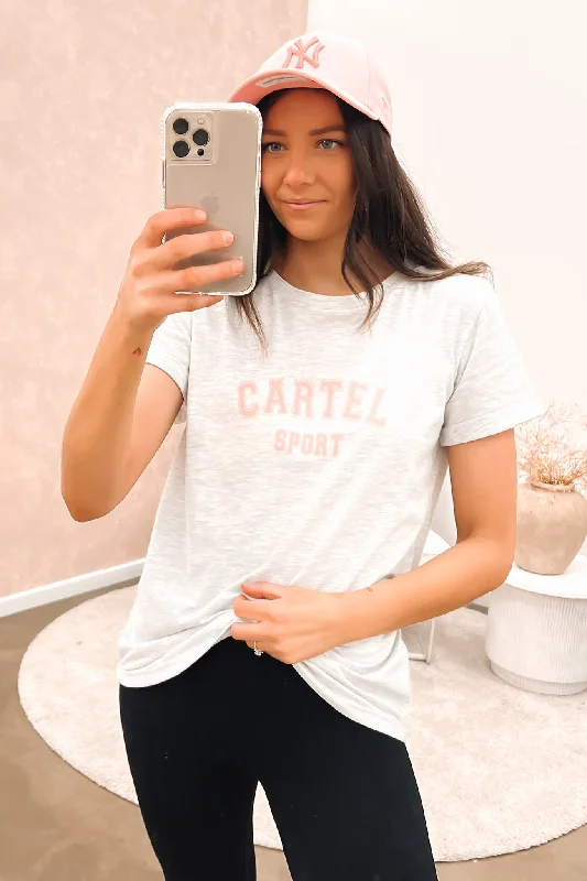 Comfortable and simple Marlo Tee Grey Marle Guava