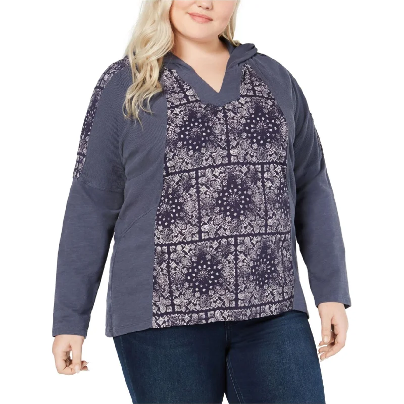 Round neck design Style & Co. Womens High-Low Hoodie Sweatshirt
