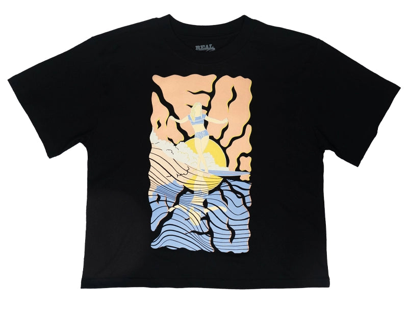 Street Style REAL  Sunflower Tee-Black