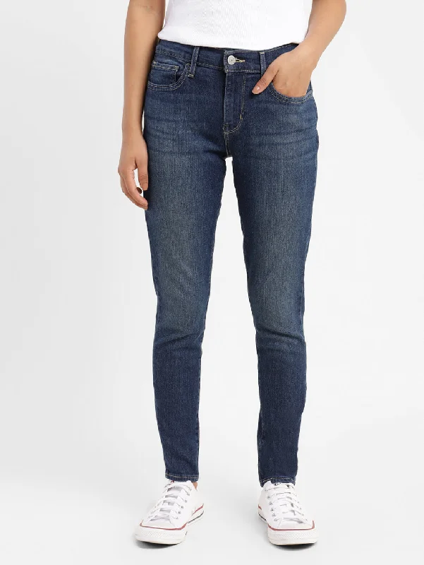 Letter embroidery Women's Mid Rise 710 Super Skinny Jeans