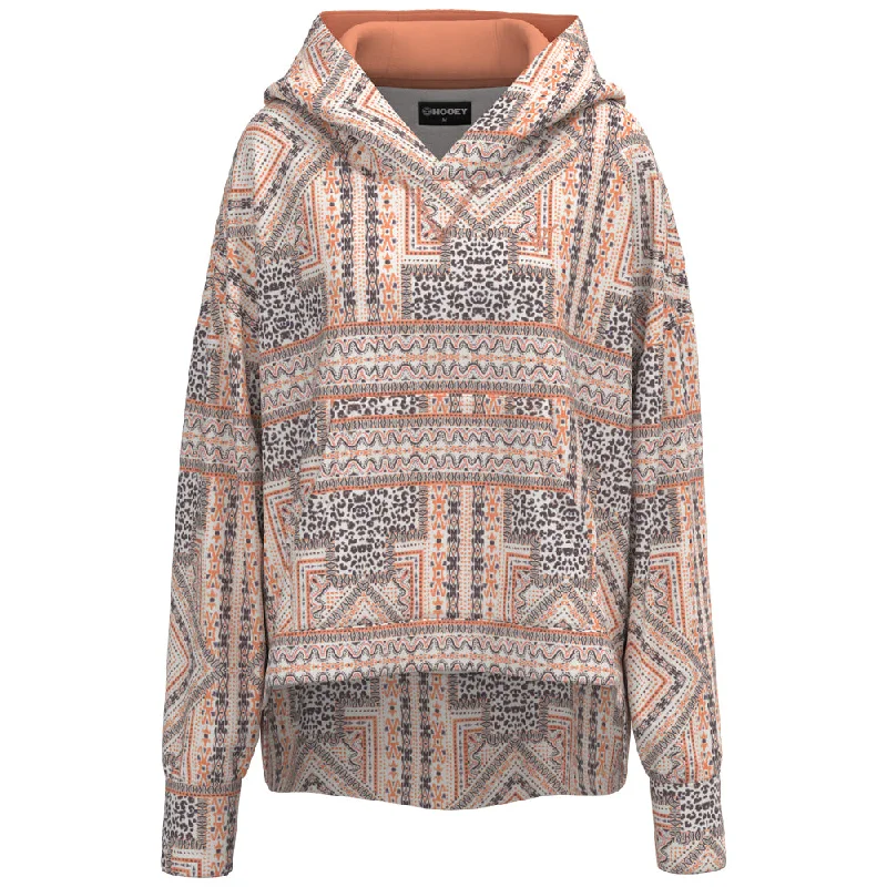 Street Casual Style "Roomy" Pink /Black Multi Pattern Hoody