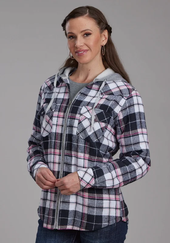 Warm and substantial Roper Womens Thermal Lined Flannel Black 100% Cotton Cotton Jacket