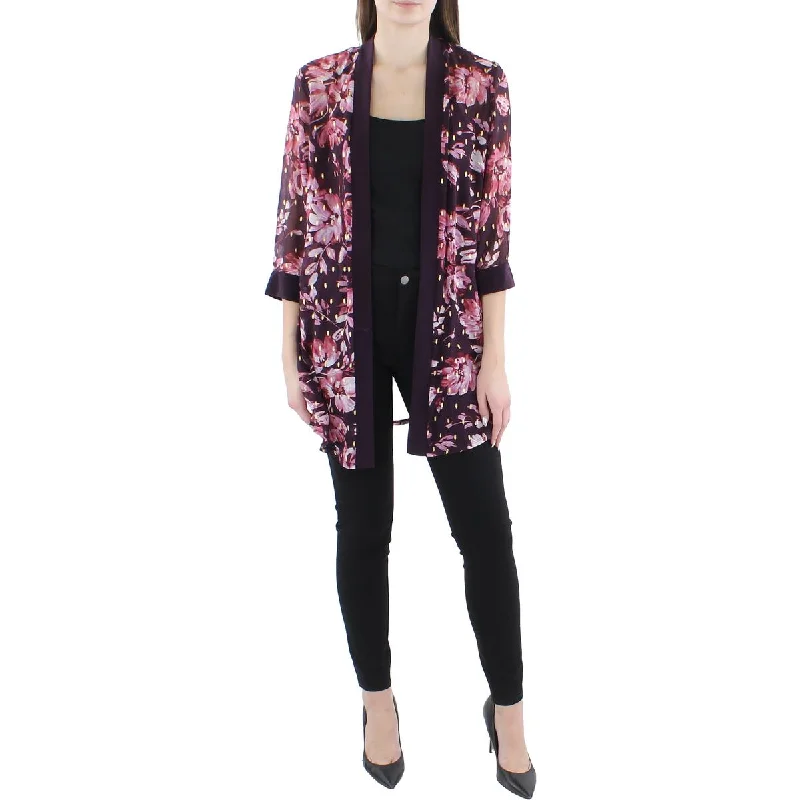 Ultra-lightweight R&M Richards Womens Chiffon Sheer Duster Blazer
