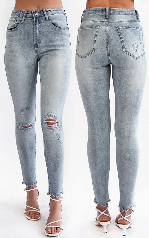 Sports Fitness Wear Elina Jeans - Vintage Blue