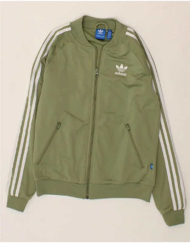 Boutique style ADIDAS Womens Graphic Tracksuit Top Jacket UK 10 Small Green Polyester Boutique style ADIDAS Womens Graphic Tracksuit Top Jacket UK 10 Small Green Polyester