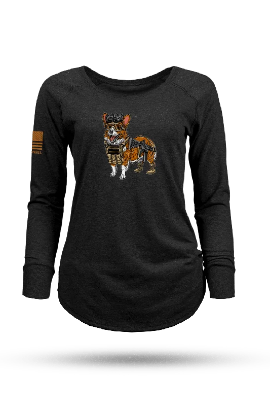 Low-key Luxury Tactical Corgi - Women's Long-Sleeve Shirt