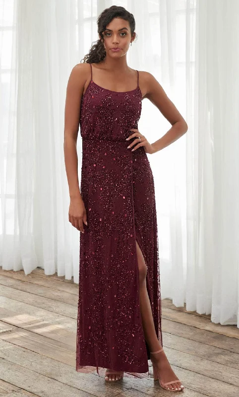 Free and comfortable Adrianna Papell Platinum 40390 - Embellished Scoop Neck Dress