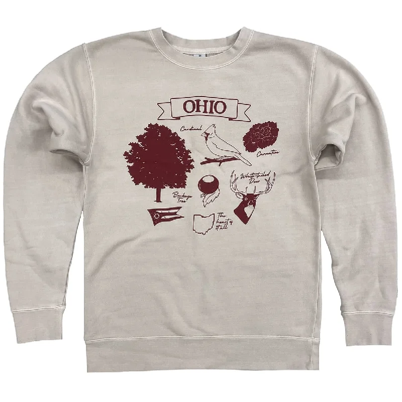High waist design State of Ohio Symbols Sweatshirt